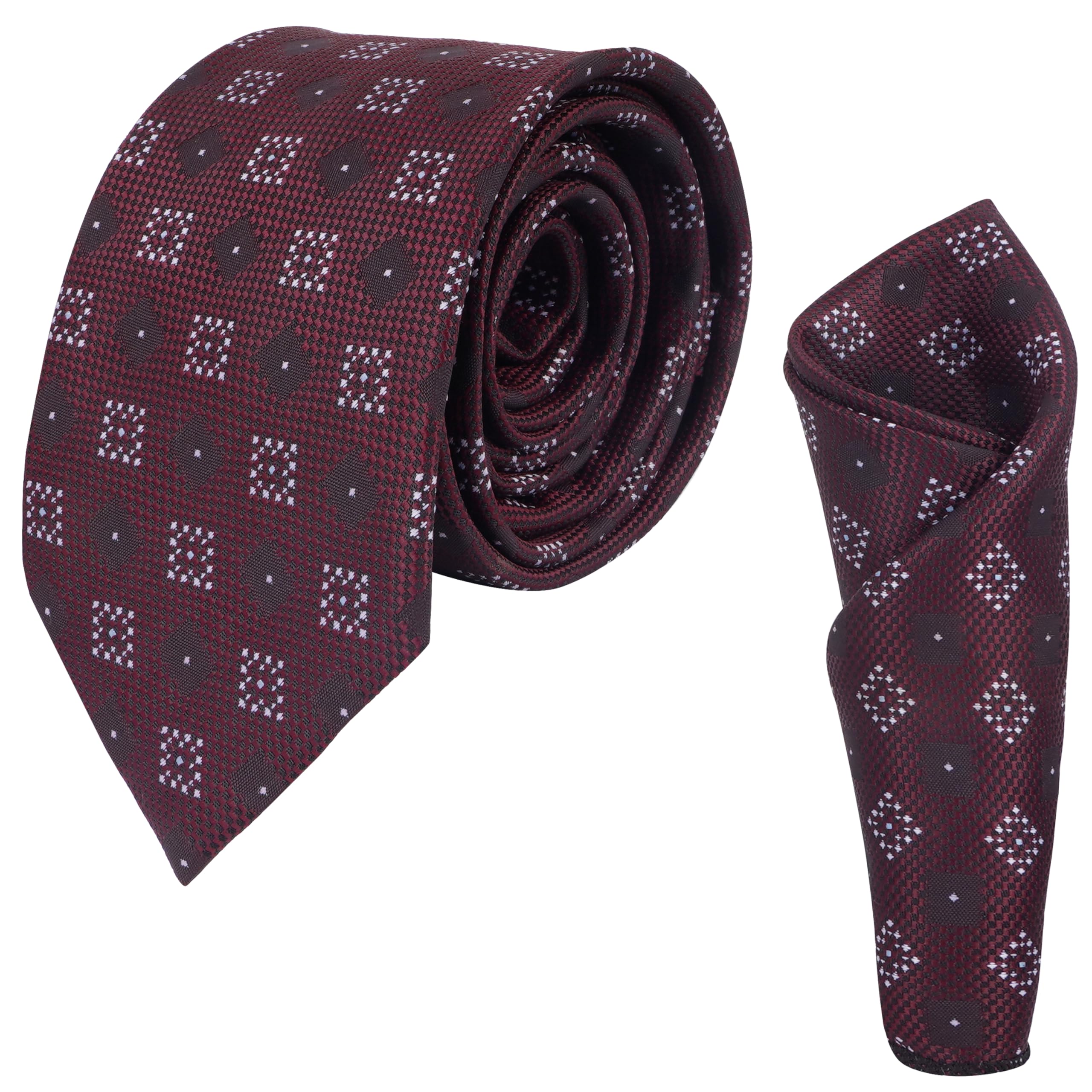 calixto Men's Microfibre Italian, Floral Printed Necktie Tie With Pocket Square (Leatharite Gift Box) (Pack of 2)-picture-46
