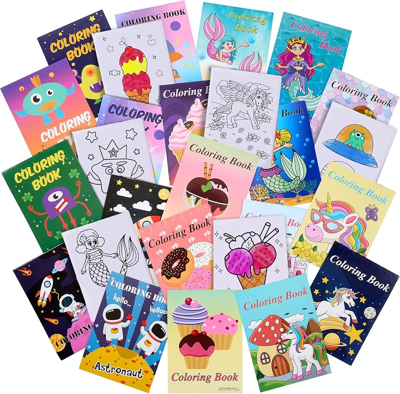 Playbees Assorted Coloring Books - 20PK - 5 Unique Themes - Kids Coloring Books Bulk for Ages 3-8 - Educational Art Gifts, Creative Learning Tools - Boys & Girls - 5x7 Inch