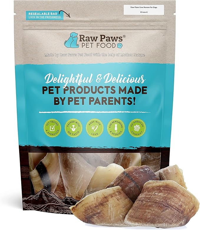 Raw Paws Cow Hooves for Dogs, 10Pack AllNatural Beef
