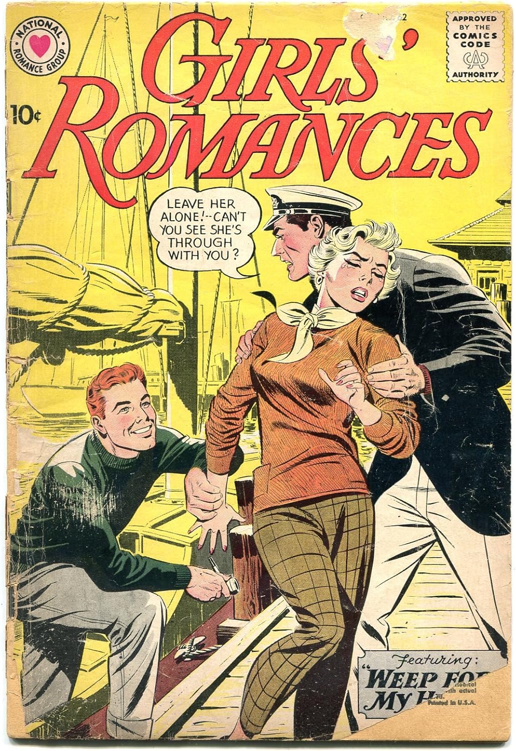 Girls' Romances #62 1959-DC-violent romance triangle cover-nice art-f/g
