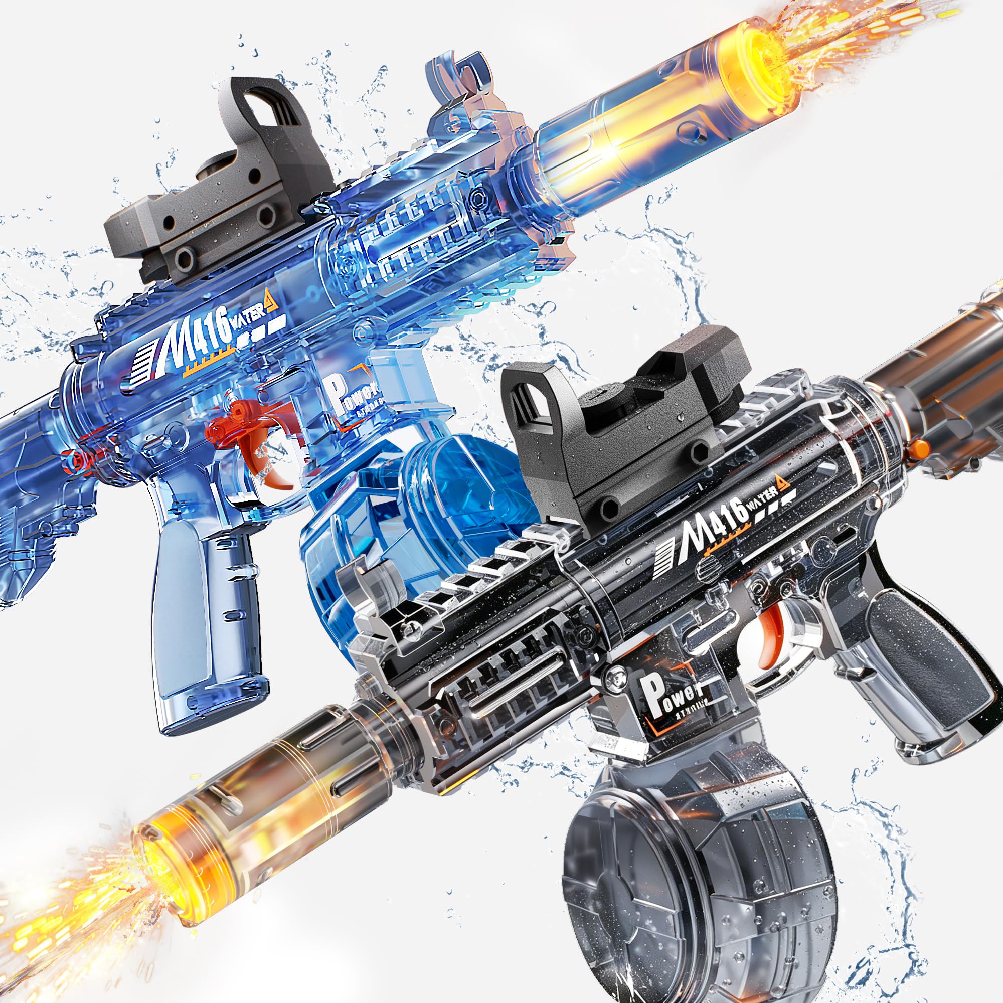 Photo 1 of 2 Pack Water Gun for Kids, Squirt Guns for Kids with LED Light & 25 FT Shooting Range, Large Capacity No Leak Water Gun, Summer Swimming Pool Beach Outdoor Water Fighting Parties Toys