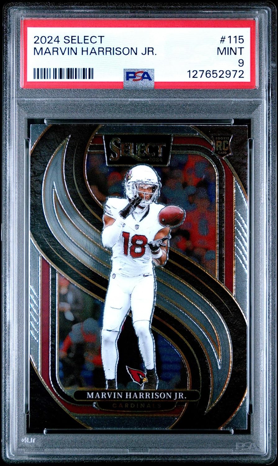 Graded 2024 Panini Select Marvin Harrison Jr. #115 Rookie RC Football Card PSA 9 Mint