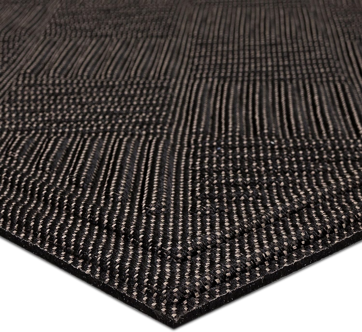 Mohawk Home Entryway Door Mat 2' x 3' All Weather Doormat Outdoor Non Slip Recycled Rubber, Charcoal Grey Grid