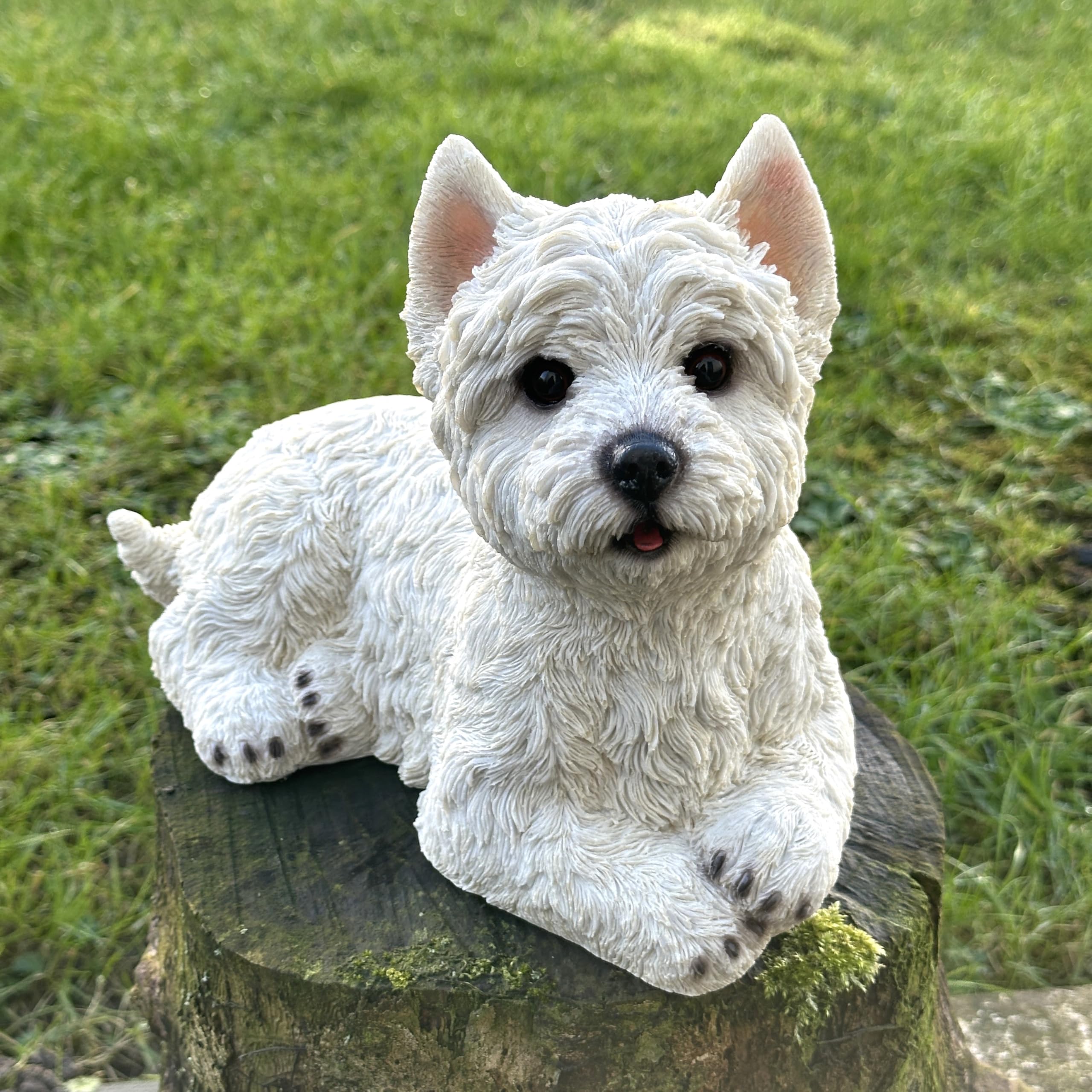 Animal Crackers White Alert West Highland Terrier Figurine Home Or Garden Decoration, Great Westie Dog Lover Gift, Grave Marker Or Memorial