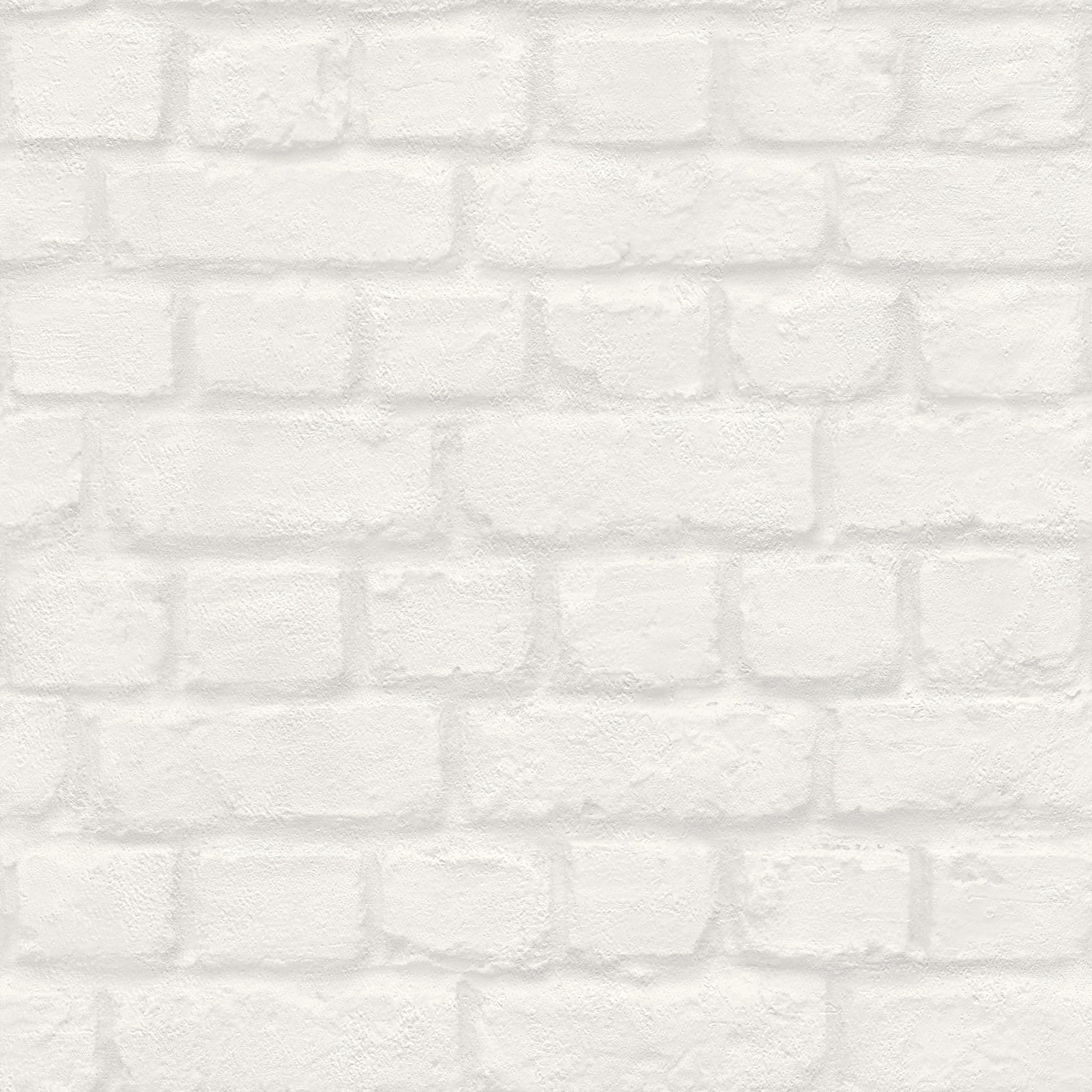 Rasch Wallpaper 201710 Paper Wallpaper in White with Stone Effect 10.05 m x 0.53 m (L x W)