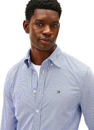 Tommy Hilfiger Men's Core Flex Pop Classic STP Shirt Mw0mw41403 L/S Shirt (Pack of 1)