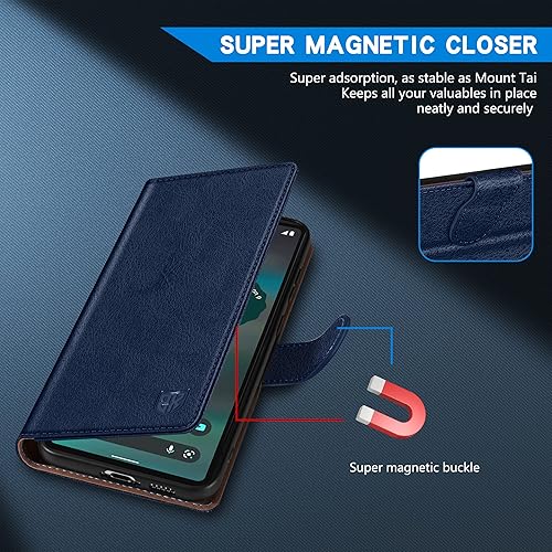 Miniatura 3 de ZZXX Funda tipo cartera para Google Pixel 6a con bloqueo RFID, ranura para tarjetas, función atril, cierre magnético, funda protectora de cuero para