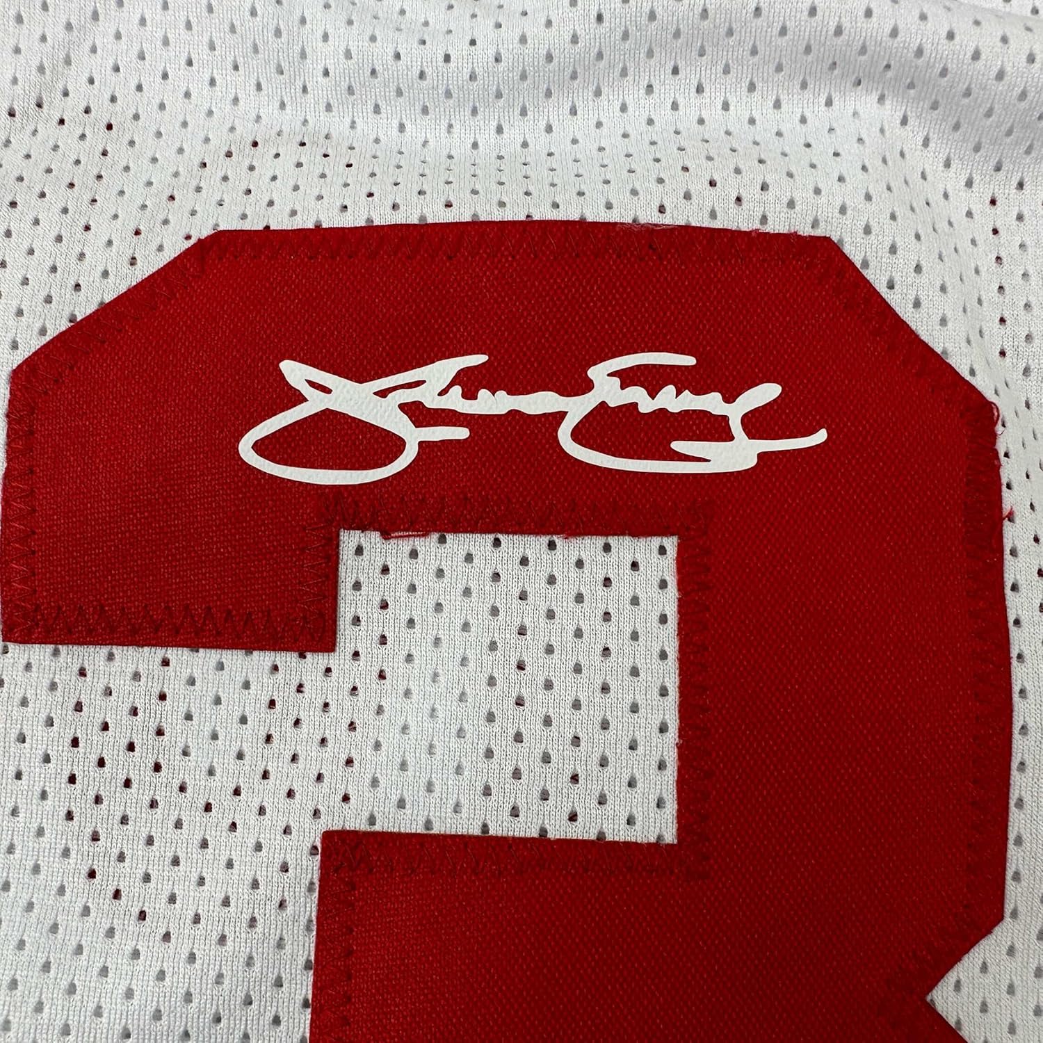 Facsimile Autographed Julius Erving Dr. J New York NY White ABA Reprint Laser Auto Basketball Jersey Size Men's XL - Image 2