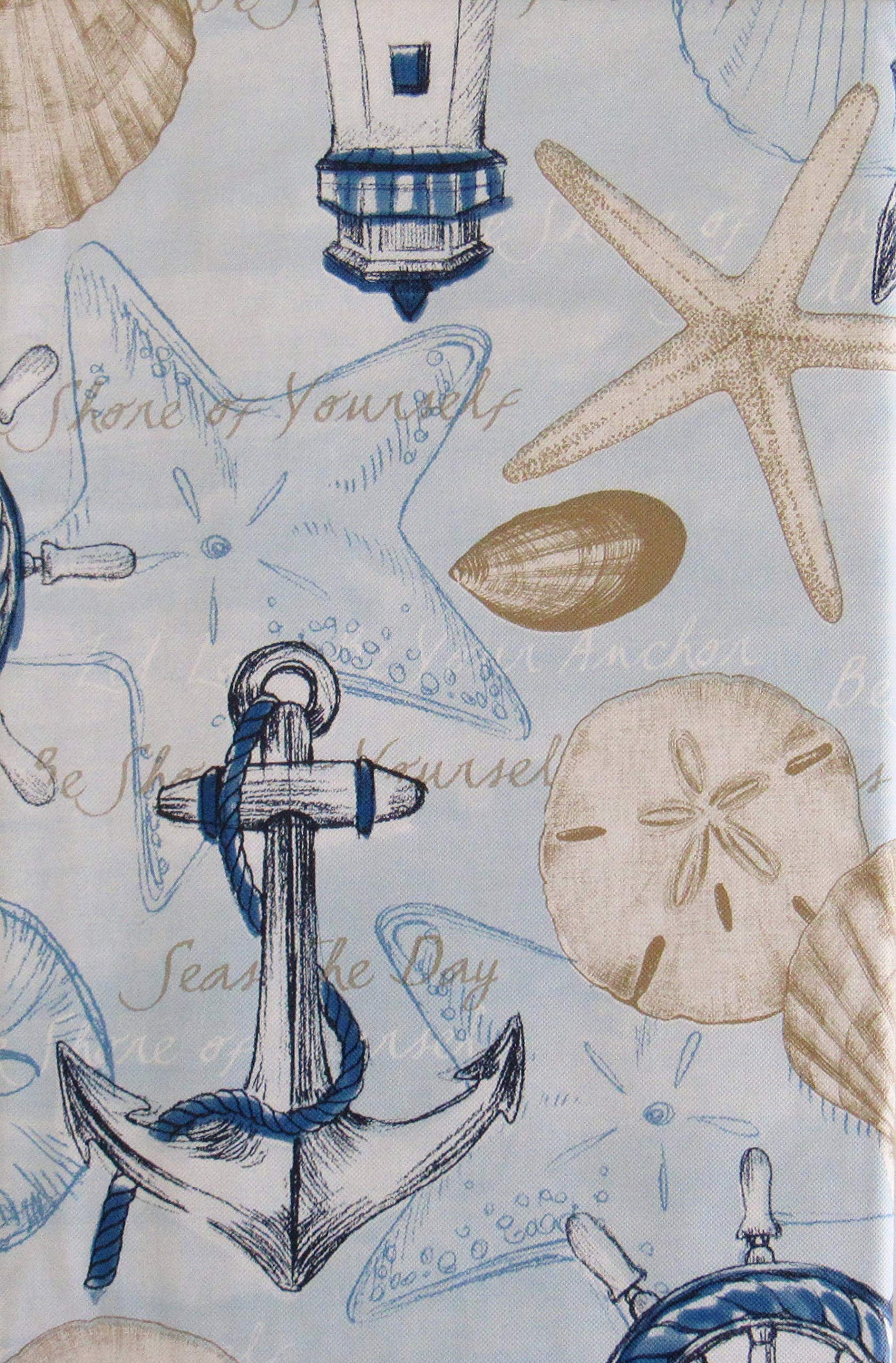 Nappe en flanelle vinyle carrée imperméable Seas the Day marine
