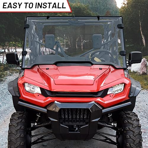 Miniatura 5 de SAUTVS Espejos laterales ajustables para Honda Pioneer 1000 16-25, espejo retrovisor lateral exterior plegable transparente de alta definición para