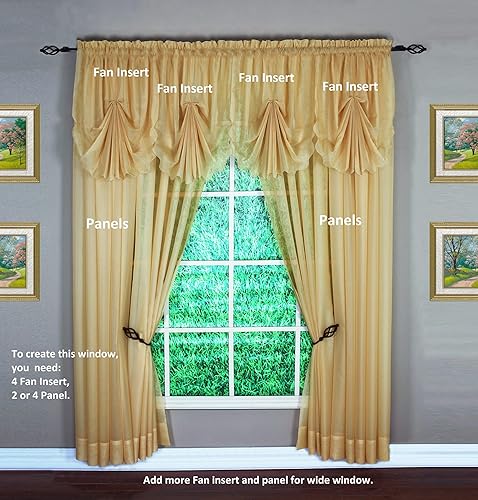 Vista 237 de Today's Curtain - Cortina Emelia de gasa original, panel de 84 pulgadas, negro, 60 pulgadas de ancho x 84 pulgadas de largo