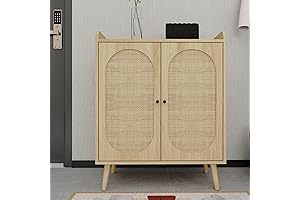 Ustellar Rattan Shoe Cabinet: 16-Pair Storage Haven