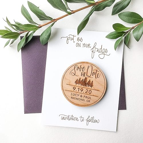 Miniatura 2 de A2 Save the Date Magnet Backing Cards Put Me On Your Fridge Invitation To Follow (Just cards)