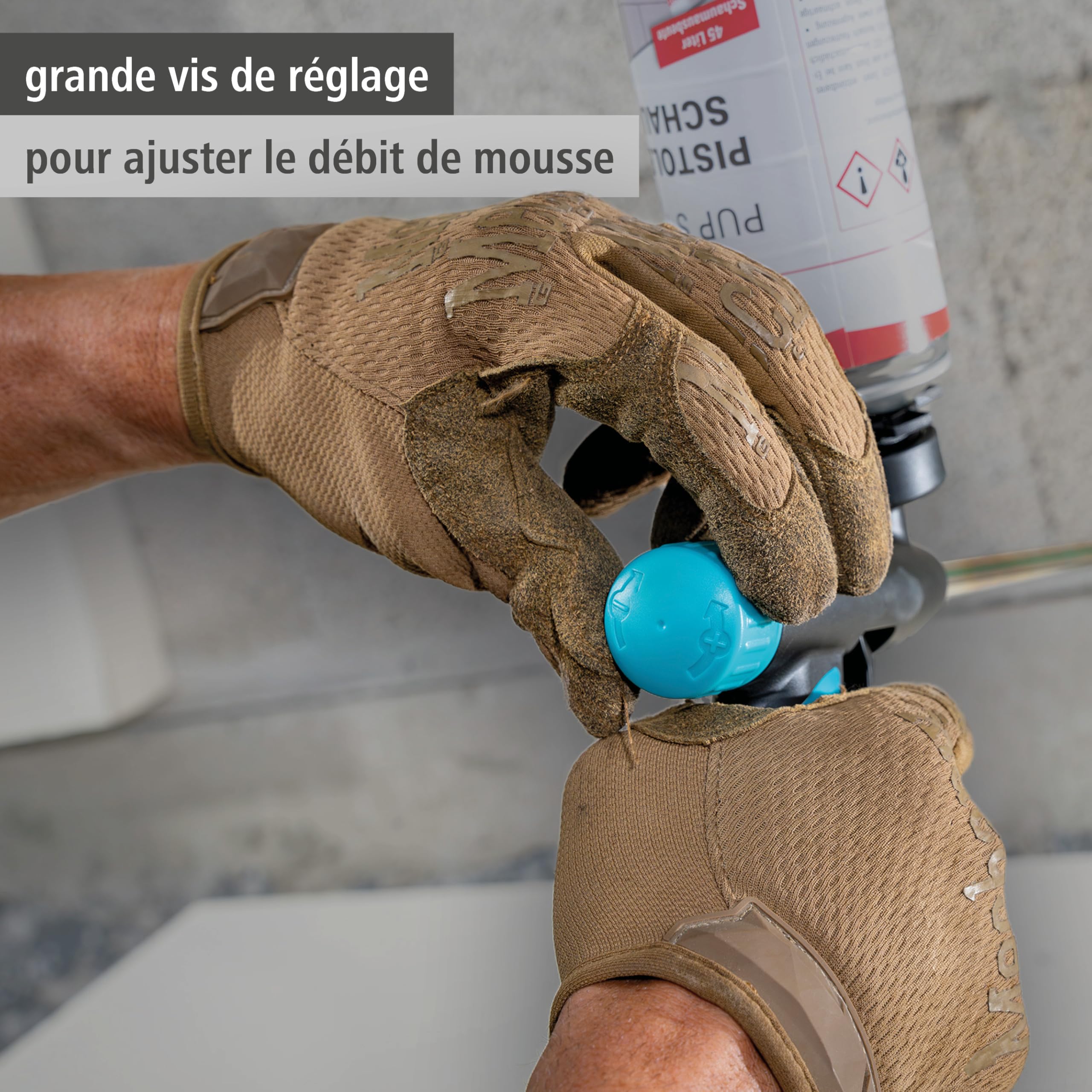 wolfcraft 4342000 - Pistolet pour mousse expansive - Pour étanchéifier, isoler et coller proprement