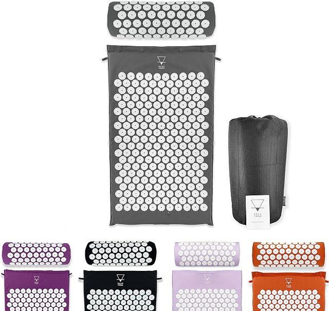 Base yoga Acupressure mat and Pillow/Acupuncture mat/Massage mat for Wellness, Relaxation and Tension Release