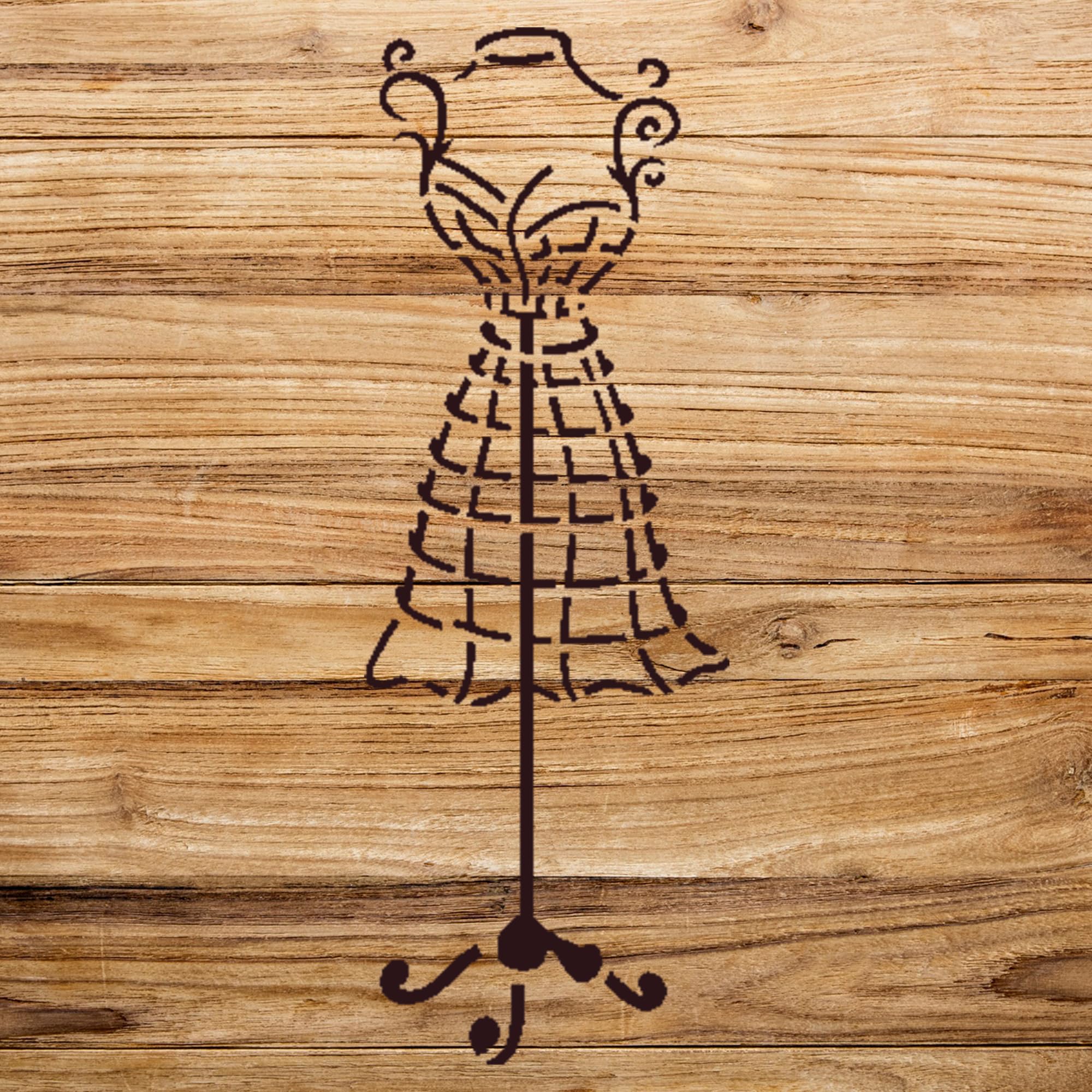 Dress Form Stencil Pattern for Fashion Art and Crafts, Reusable Mylar Template, Ideal for Walls, Wood, and Fabric Projects - Size A3 (6.6