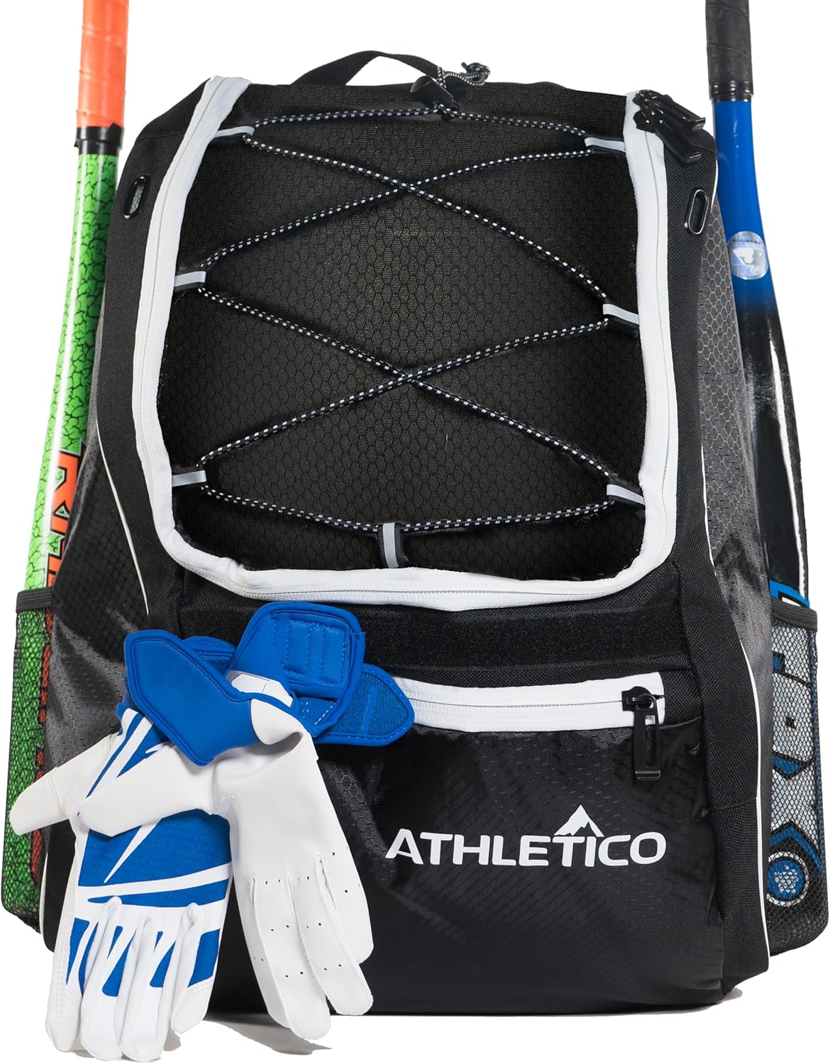 Athletico Baseball Bat Bag - Backpack for Baseball, T-Ball & Softball Equipment & Gear for Youth and Adults | Holds Bat, Helmet, Glove, & Shoes |Shoe Compartment & Fence Hook - Image 3
