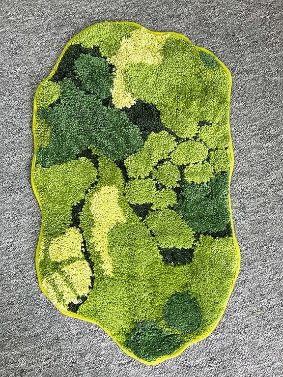 Moss Bath Mat Moss Rug Plush Soft 3D Moss Carpet for Indoor