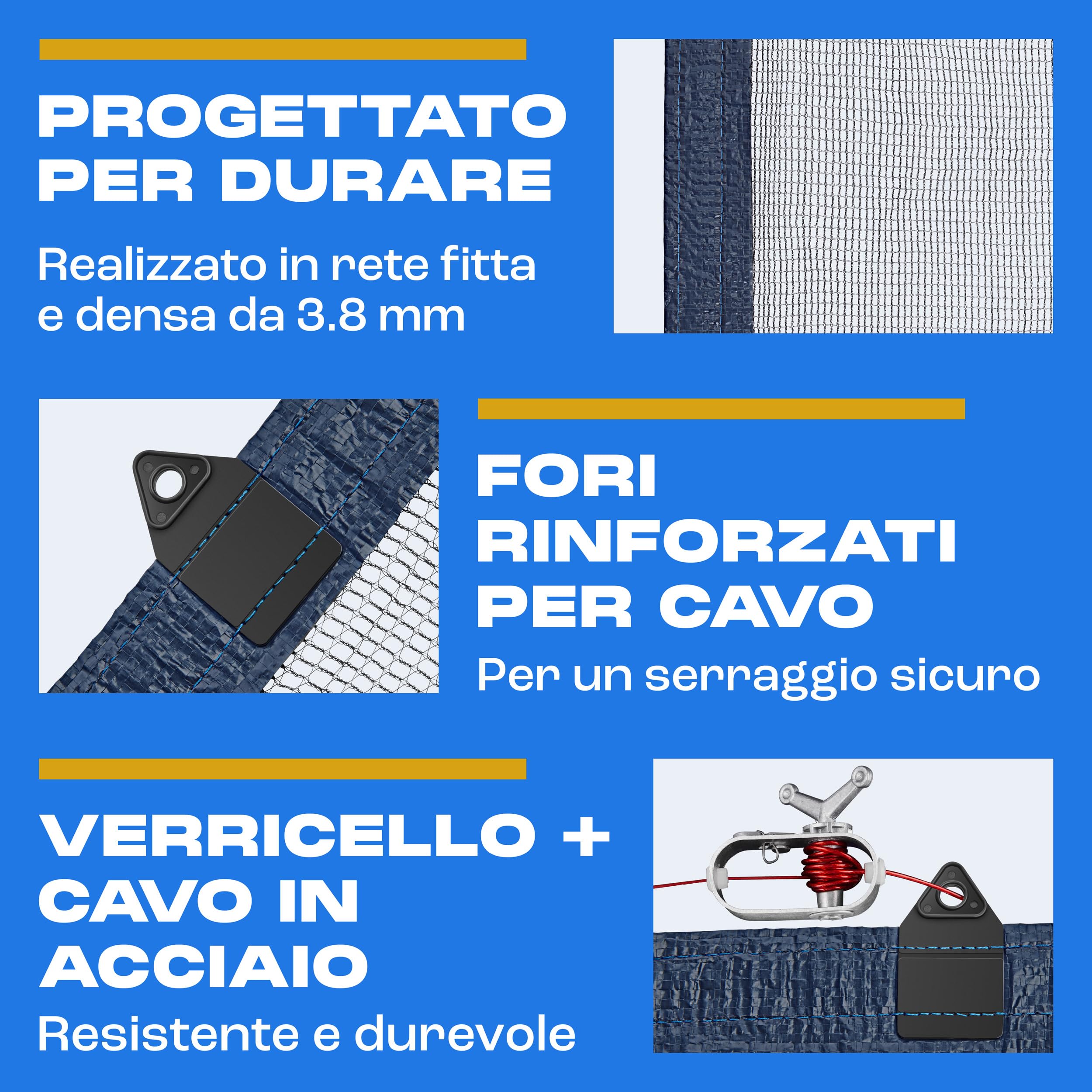 Yankee - Rete per foglie per piscina, rotonda, in rete, 0,4 cm, copertura per piscina fuori terra, previene foglie e detriti, rete resistente anti-intasamento (690-730 cm (Ø850cm))