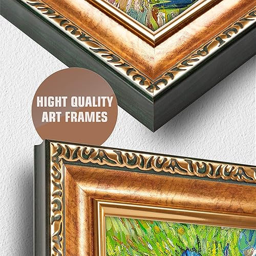 Miniatura 374 de A&T ARTWORK The Starry Night de Vincent Van Gogh. Tamaño del marco: 36 x 30 pulgadas, tamaño de la imagen: 30 x 24 pulgadas, reproducciones clásicas