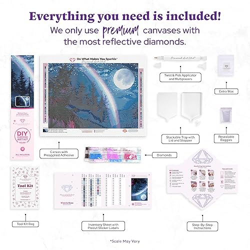 Miniatura 47 de DIAMOND ART CLUB - Juego de pintura con diamantes, lienzo de Vitral de flores”, lienzo redondo 5D para principiantes, divertidas manualidades