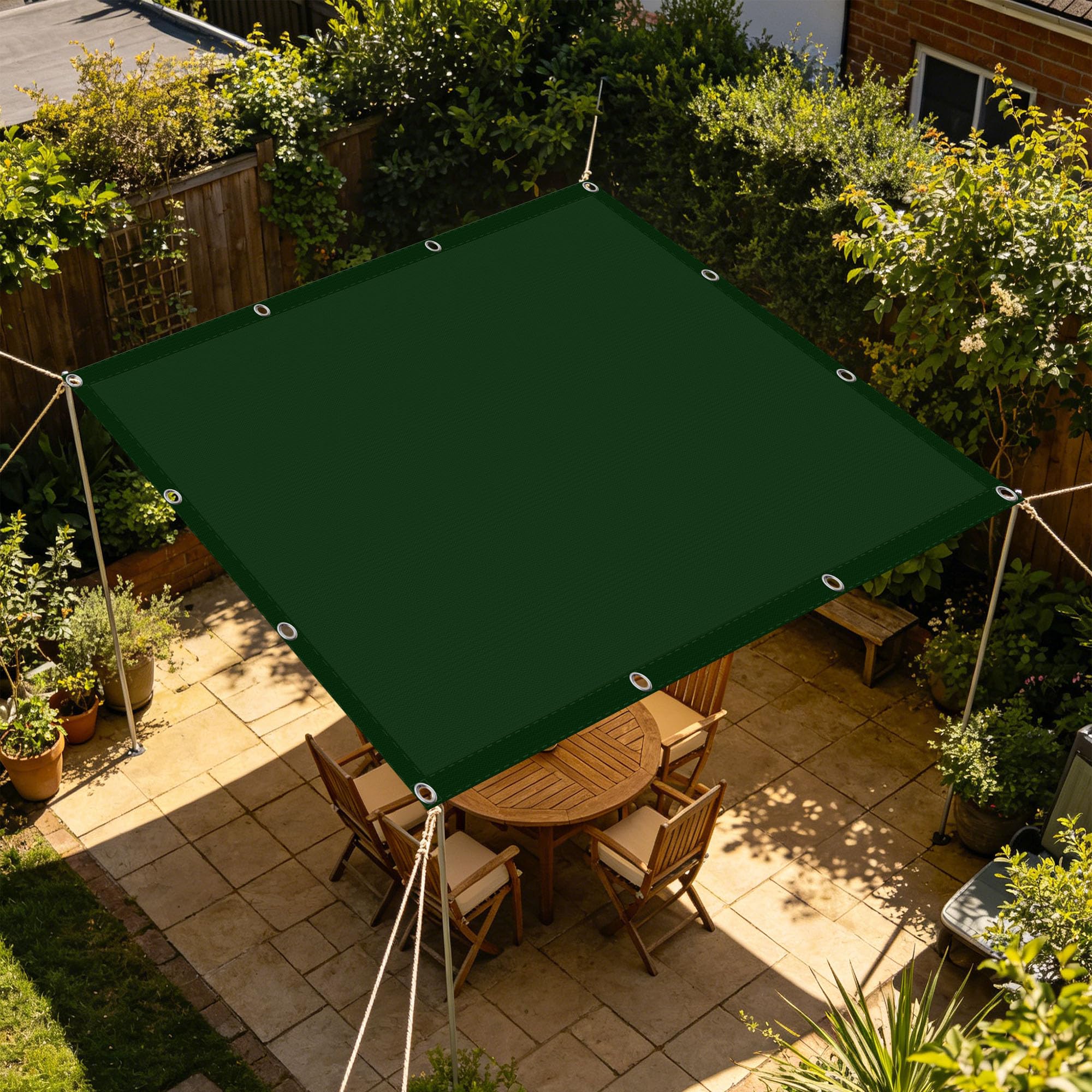 Voile d'ombrage de haute densité 180x260 résistant pour patio et jardin
