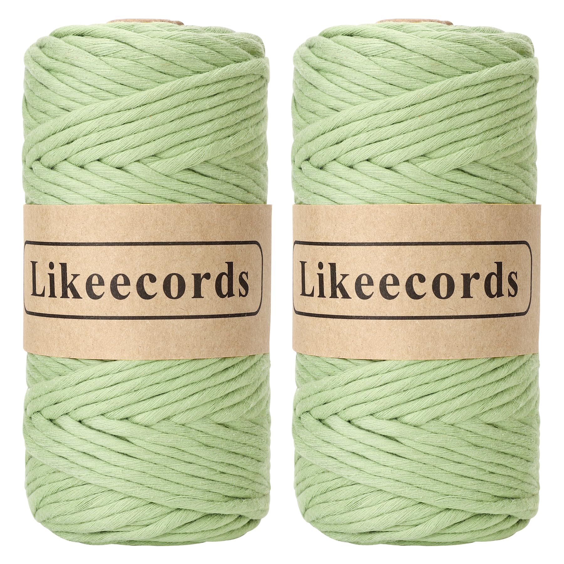 Fil de coton doux 4mm vert de qualité supérieure pour art mural