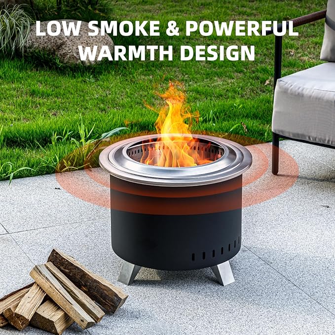 Verdeluxe Fogón Sin Humo de Acero Inoxidable 22 pulgadas Negro miniatura 3