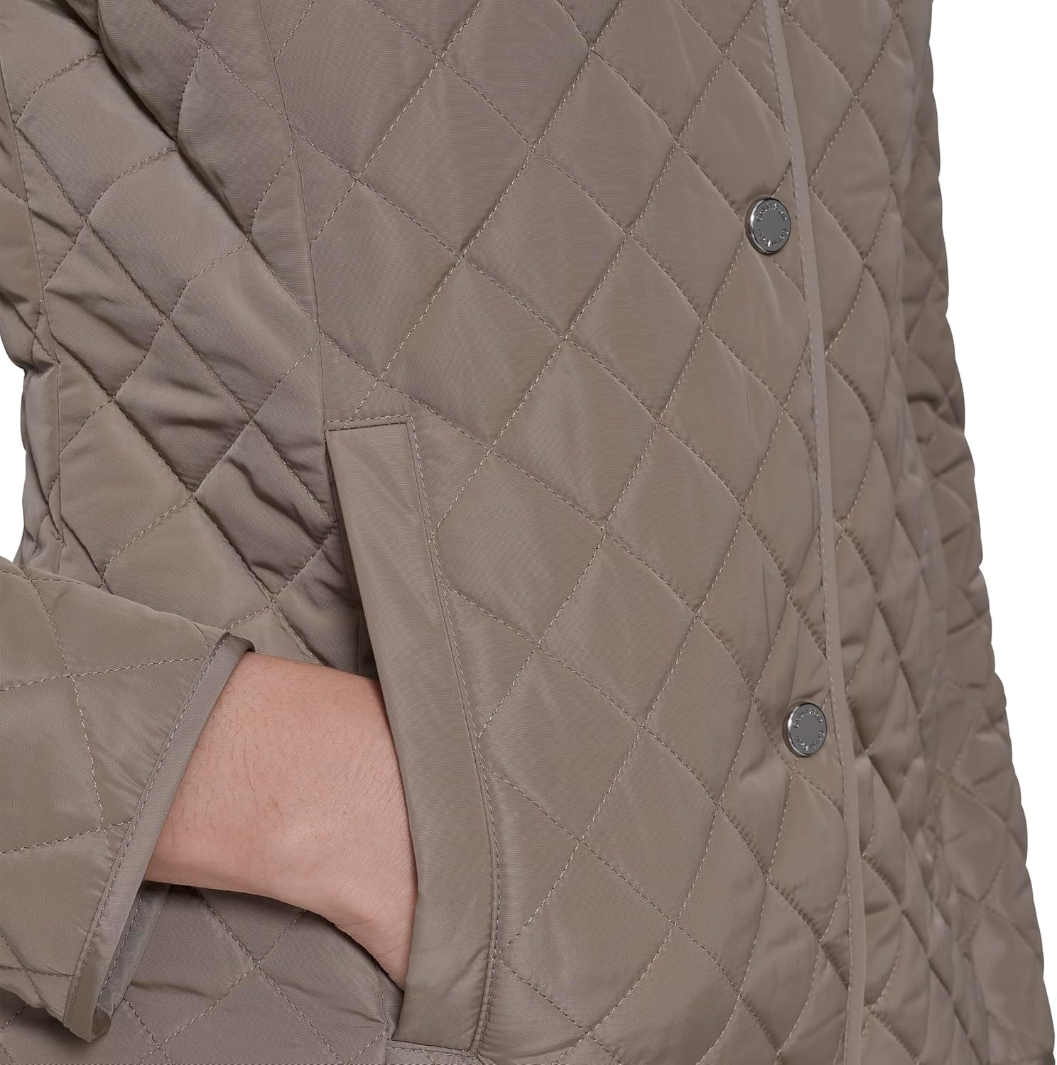 Calvin Klein Women's Diamond Quilted Jacket – Lightweight Snap Button Coat With Pockets - Image 7