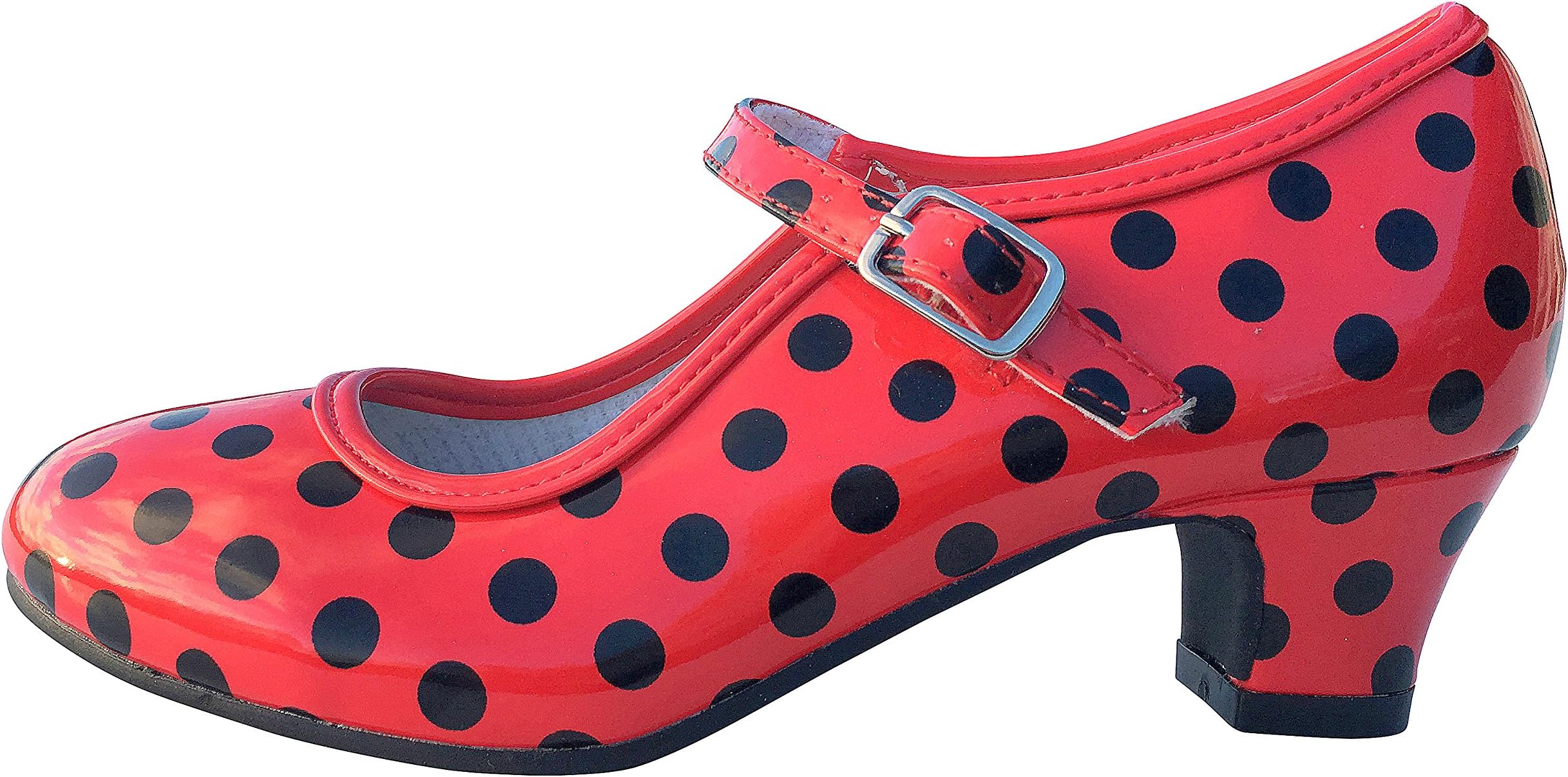 La Senorita Flamenco Shoes Spanish Princess Shoes Red Black (4 M US Big Kid, red Black)