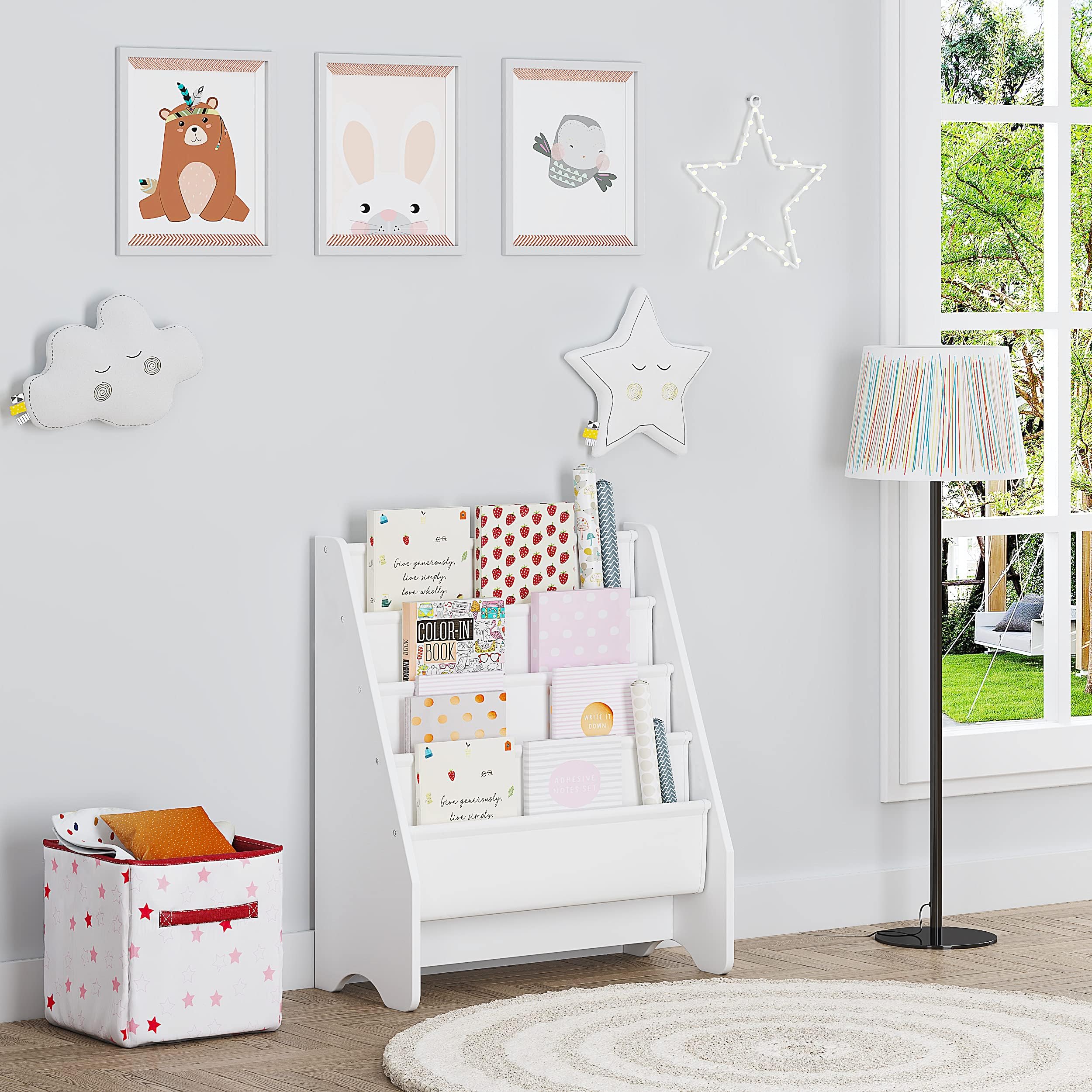 Snapklik.com : Kids Bookshelf Storage, Book Shelf For Kids Rooms, 4 ...