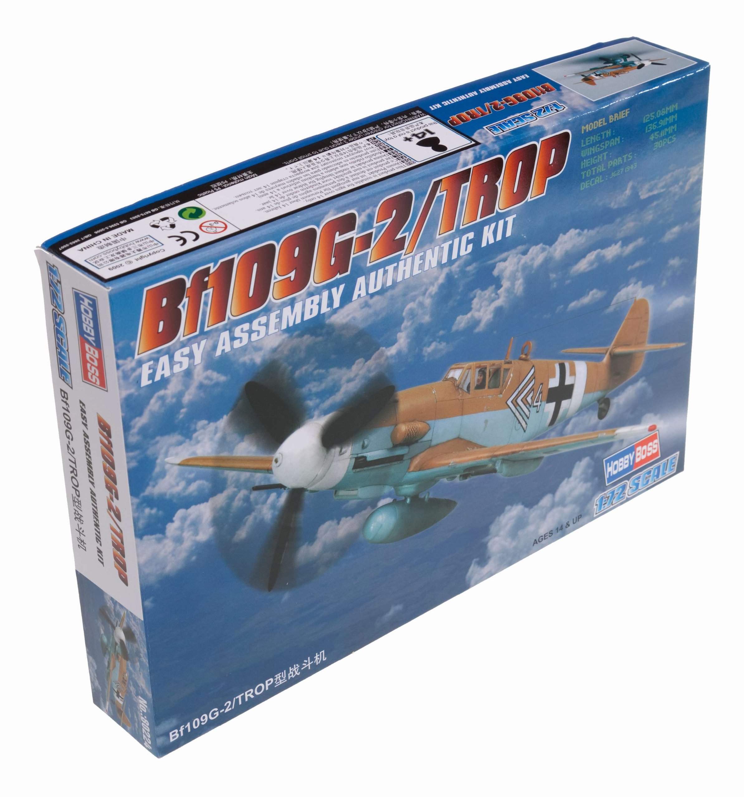 Hobby Boss 80224 1:72 Messerschmitt Bf-109G-2 Tropical 'Easy Build'