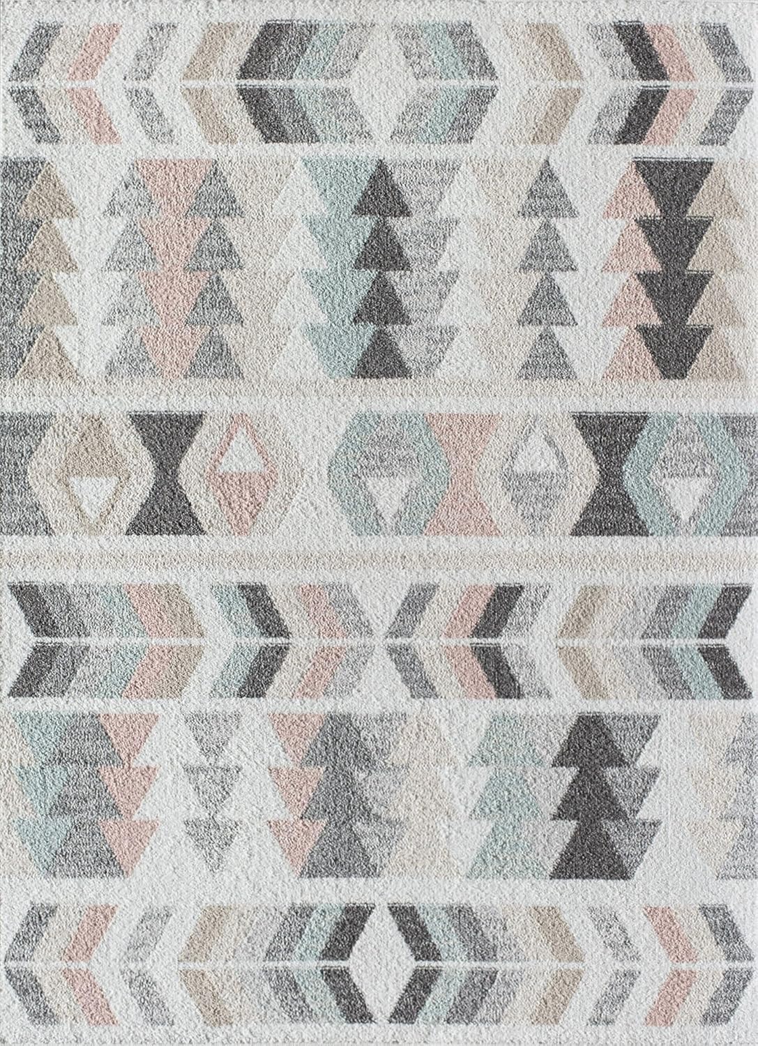 Rugs America Mint & Lime Geometric 2x4 Area Rug 2'6" x 4' – Soft Pile Entryway Accent Mat, Easy-Clean & Non-Shedding – Miko Collection MO50A