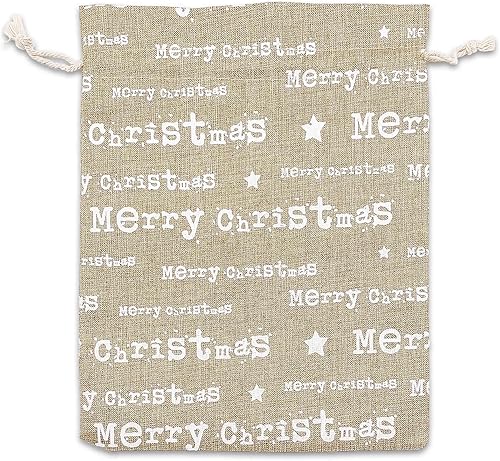 Miniatura 31 de TheDisplayGuys - Paquete de 12 bolsas de regalo de lona de yute reutilizables de 6 x 8 pulgadas con cordones (estrellas blancas, medianas)