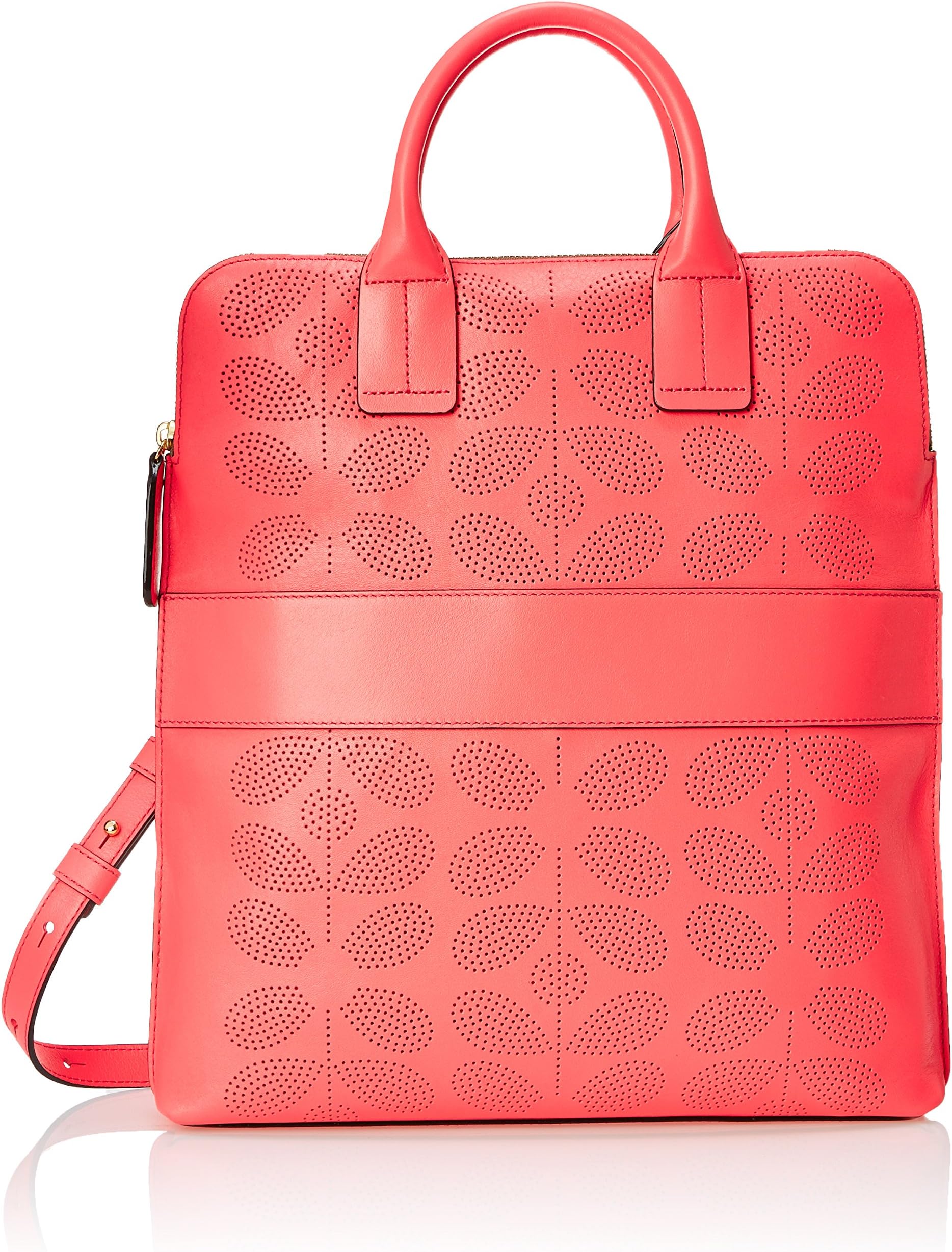 Orla Kiely Women's Sixties Stem Punched Leather Juniper Bag