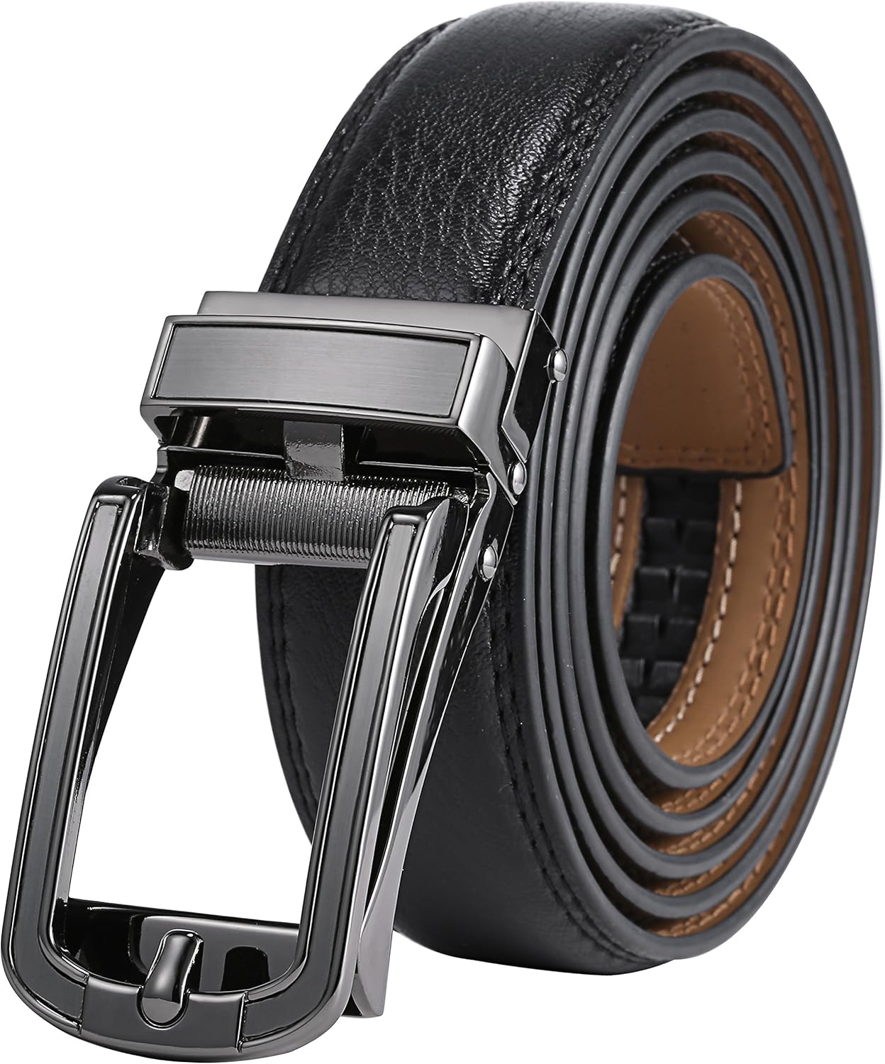 Men's leather ratchet dress belt Clearance