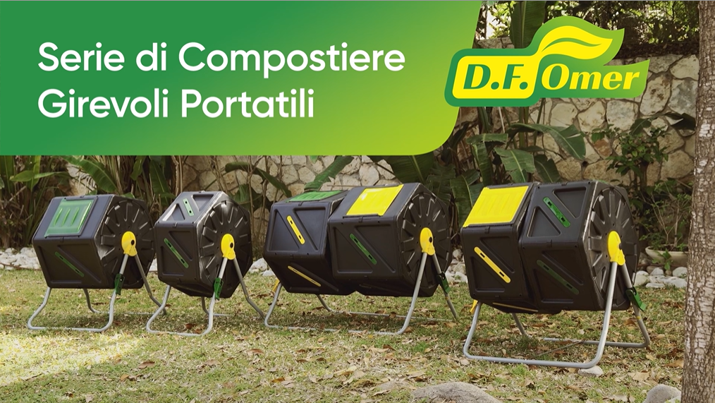 Compostiera Girevole A Doppia Camera 2x105L - Per Compost Veloce E Efficiente