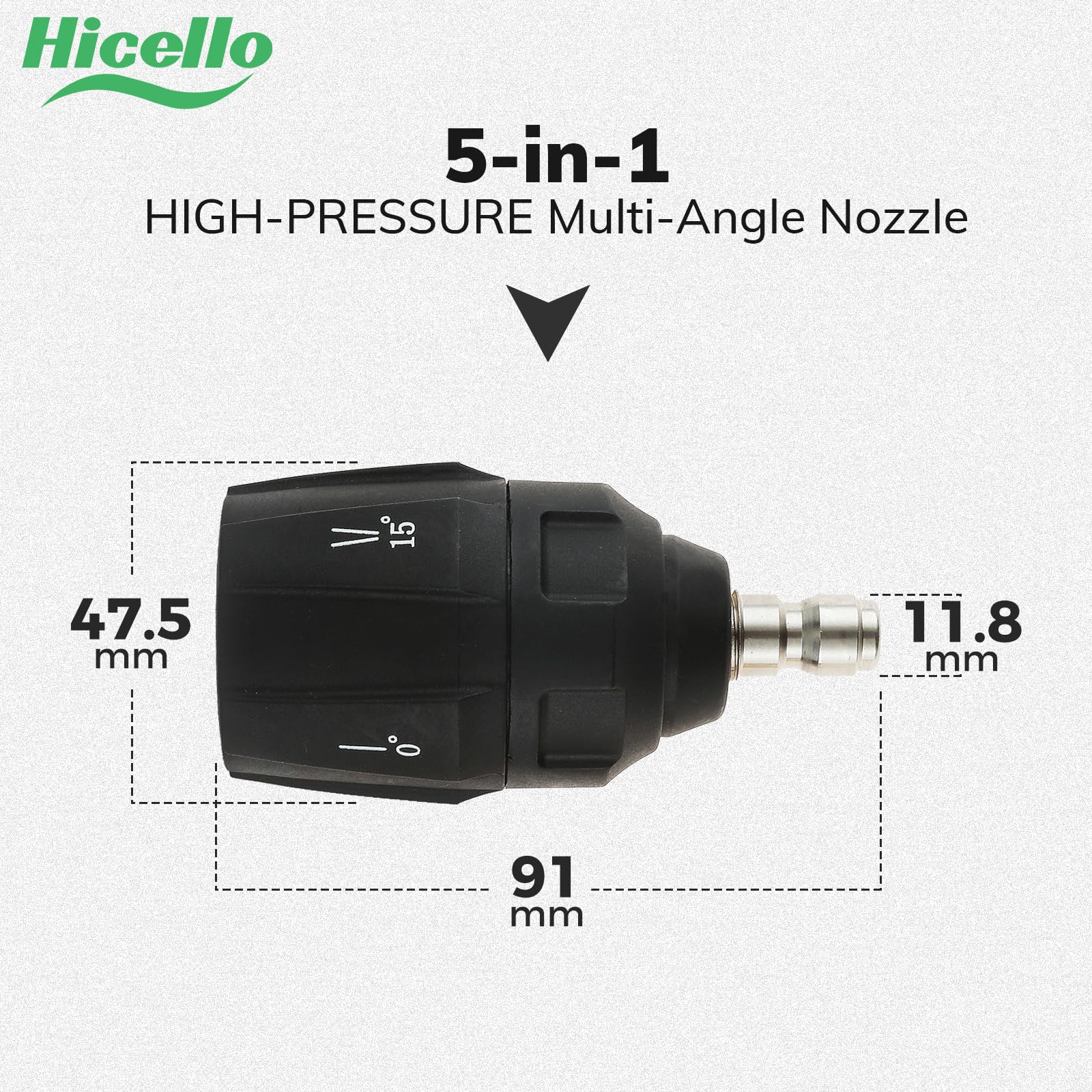 Ugello 5 In 1 Per Idropulitrice Con Attacco Rapido 1/4'' – Angoli 0°,15°,25°,40°,65°, Compatibile Con Karcher K2-K7 (esclusi K1700-K2000) – Ottone E ABS