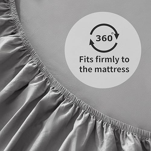 Miniatura 4 de Sábanas 100% algodón tamaño King con bolsillo profundo para colchones de 18 a 24 pulgadas, lujosas, suaves, transpirables, refrescantes, algodón