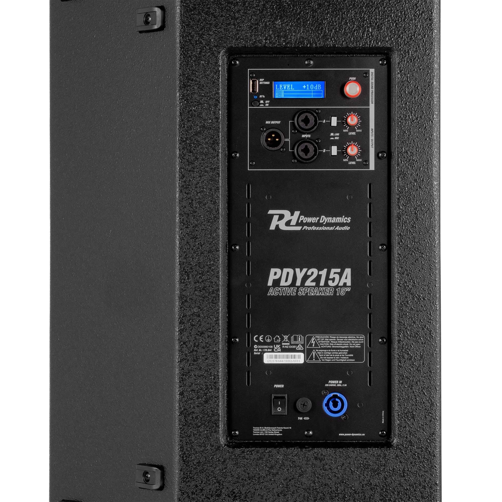 Power Dynamics PDY215A Enceinte Active 15’’ 800 Watts - Enceinte Full Range de Sonorisation Professionnelle - Gamme Complète Disponible - Idéale pour Concerts, Discothèques, Installations Sportives
