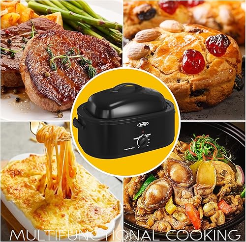 Miniatura 7 de Horno asador con tapa autohilvanada, tostador eléctrico de 20 cuartos de galón con bandeja y estante extraíbles, control de temperatura de rango
