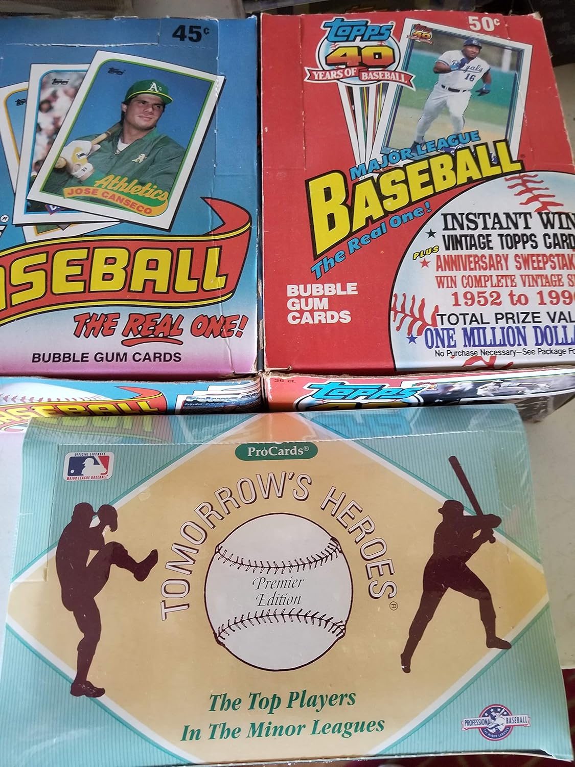 1989 & 1991 Original Topps and Procrads Baseball Trading Cards Boxes ~ 3 Wax Box Lot ~ 108 Packs!