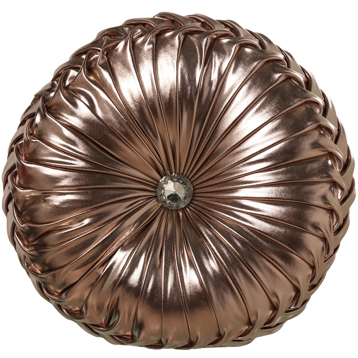 Coussin rond doré 45 cm DRW idéal sur un canapé de salon moderne