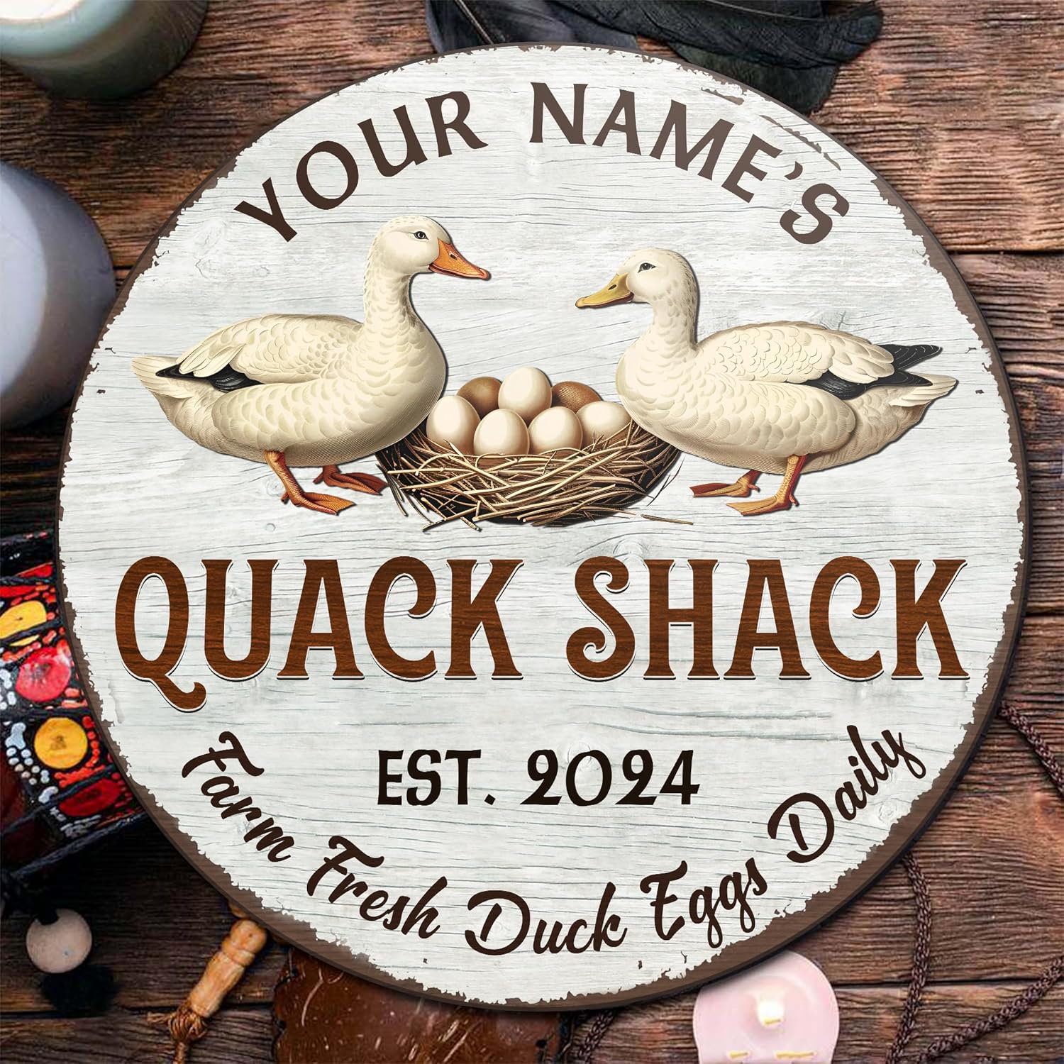 Personalized Duck Quack Shack Wood Sign, Poultry Palace for Duck Coop Home Decor, Hen House Chicken Coop Wall Art Plaque Custom Gifts for Farmers (04)