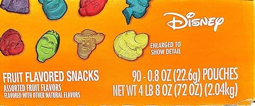 Miniatura 10 de Disney Pixar Snacks con sabor a frutas, bolsas de golosinas, paquete económico, 22 unidades