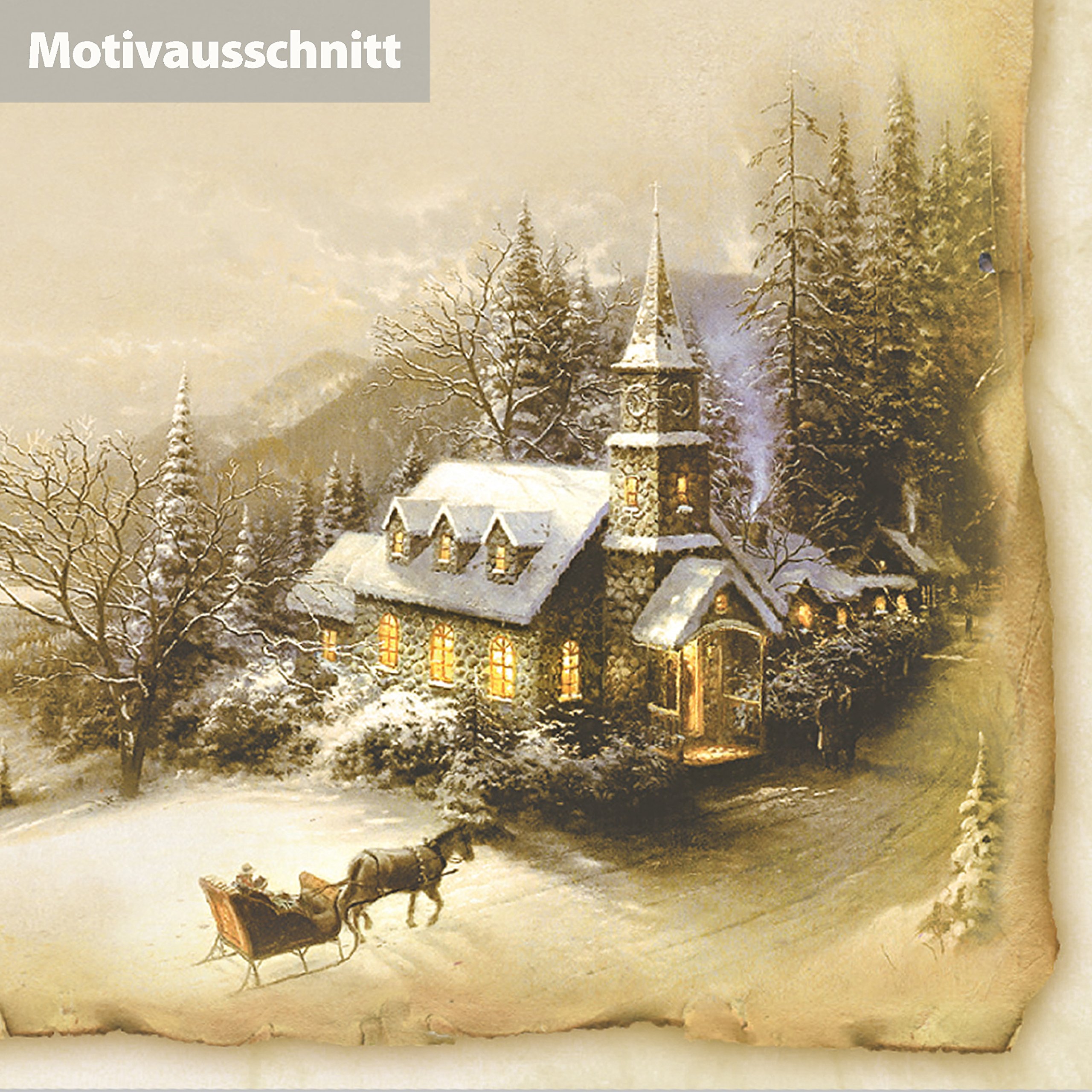 tatmotive 50-er Set Weihnachtskarten Klappkarten Grußkarten Set Motiv Winteridylle Frohe Weihnachten + Umschlag geschäftlich selbst bedrucken