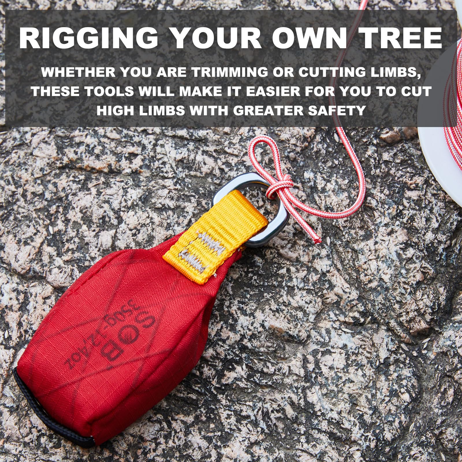 SOB Sacchetti Peso da Lancio per Arboricoltura, 2 Pezzi con Anello a D, Multiuso per Arrampicata su Roccia e Alberi, Attrezzatura da Esterno