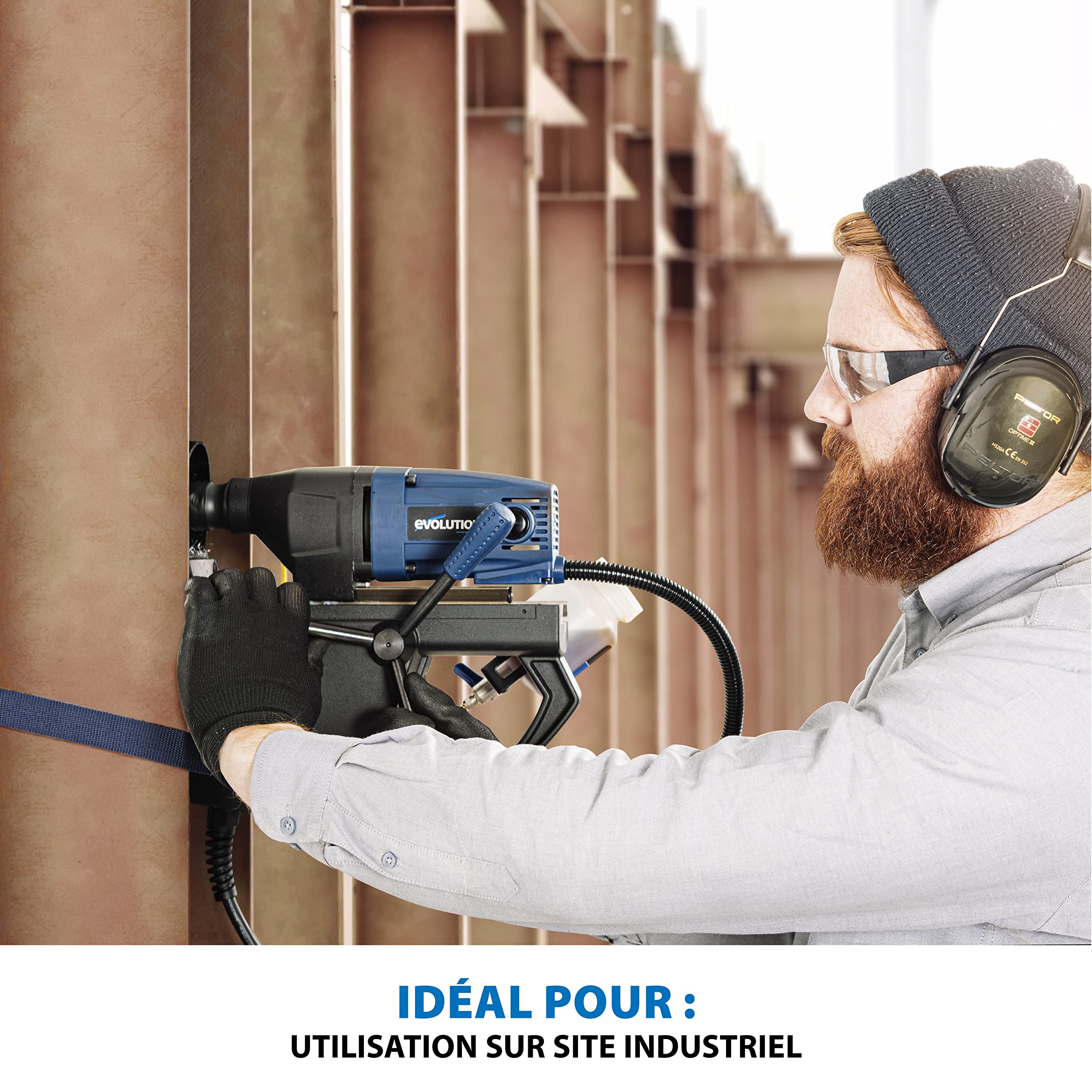 Evolution Power Tools S28MAG Perceuse magnétique industrielle pour le travail du métal, Système de refroidissement intégré, diamètre de fraise max. de 28 mm, S'accompagne d'une garantie de 3 ans, 28mm