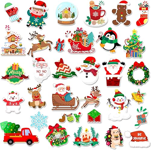 Calcomanías de gel grueso para ventana de niños, para niños, para niños y adultos, para aula, hogar, guardería, avión, fiesta de cumpleaños (Navidad