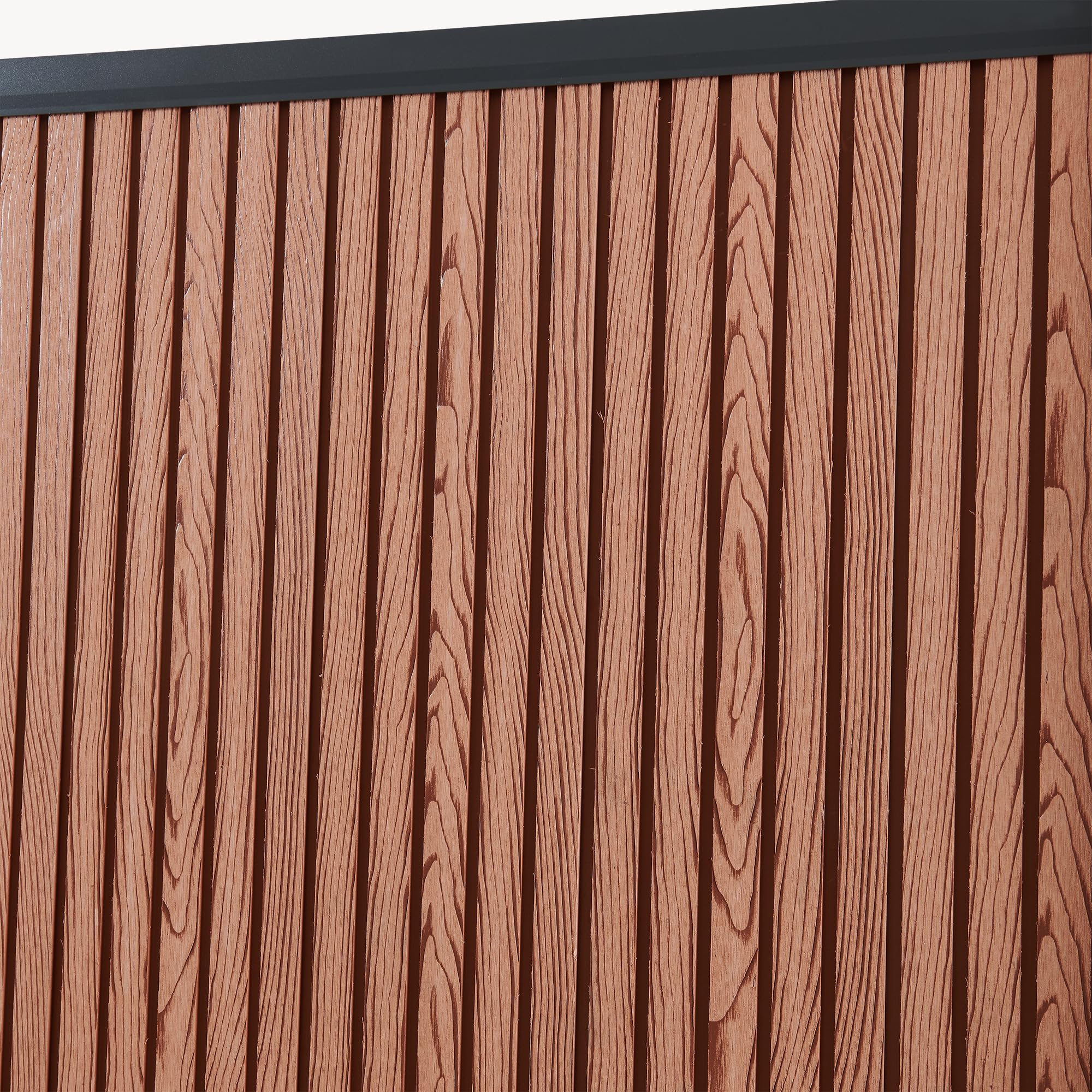 NEU.HOLZ Startermodul Grassano 185 x 180 cm mit 2 Pfosten Braun | Gartenzaun, WPC, Sichtschutzzaun, Lamellenzaun, Zaunelemente, witterungsbeständig, Windschutz